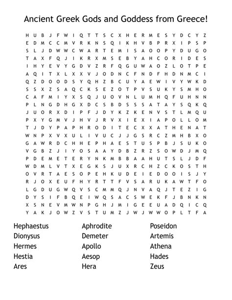 Word Hike Greek goddess [ Answer ] .